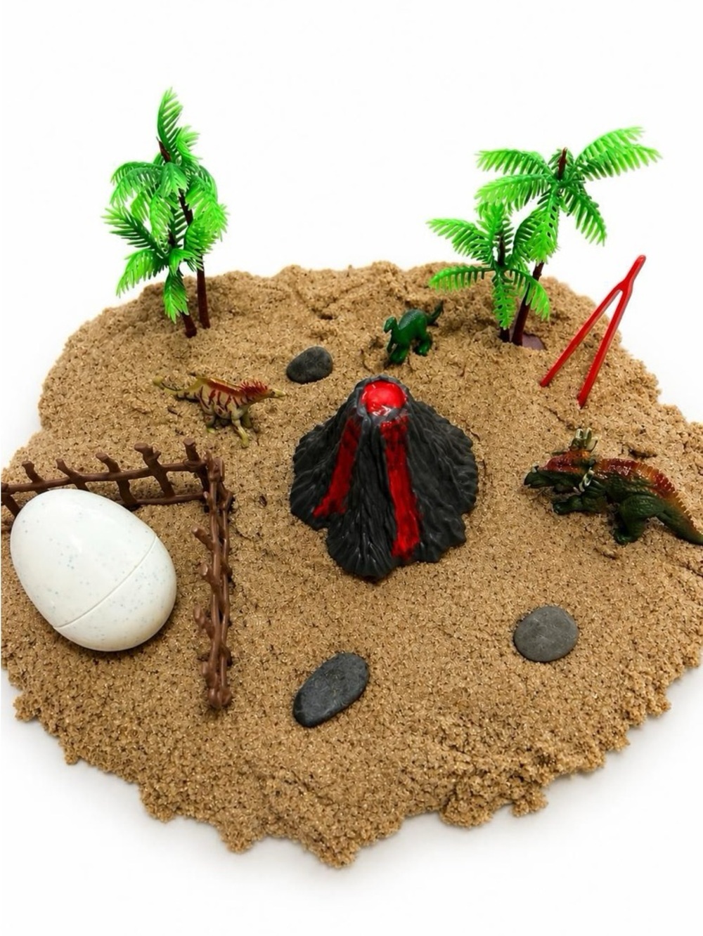 Dinosaur Reptile Play Kinetic Sand Kit with Volcano and Dinosaur Toys